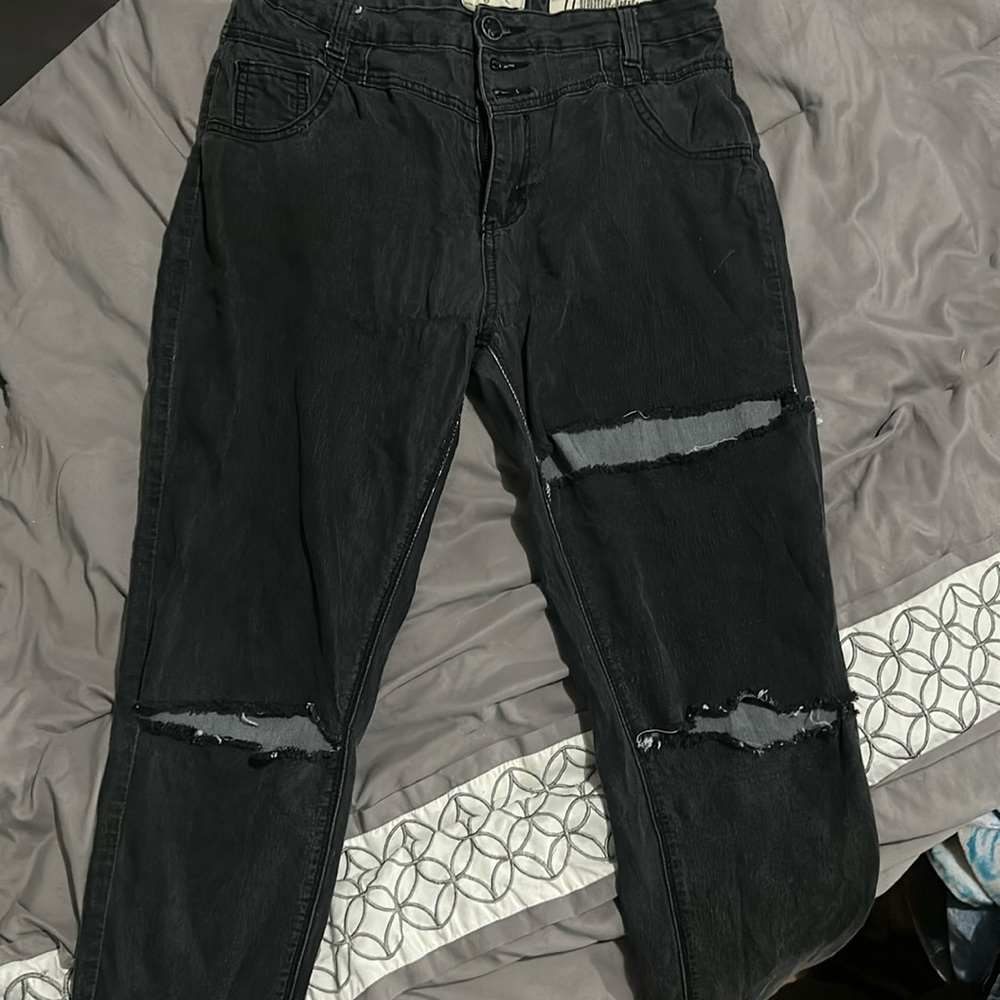 high waist ripped jeans